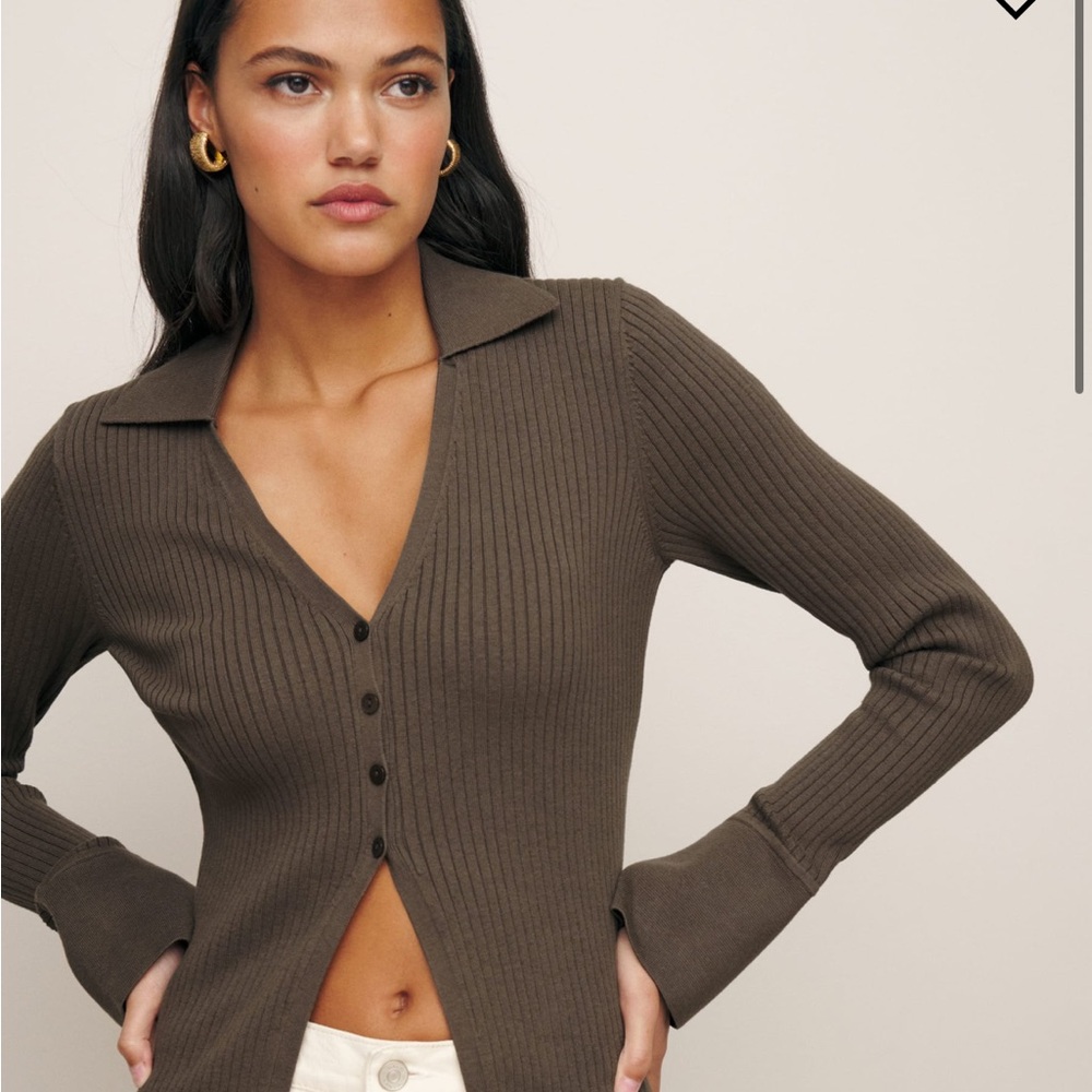 NWT Valentina Ribbed Open Cardigan size L reformation